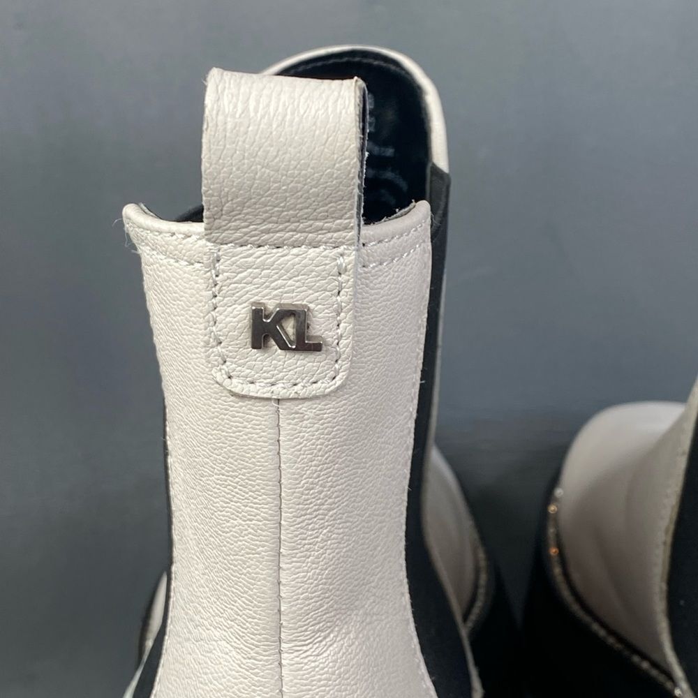 Karl Lagerfeld Paris Women's Classic Mayde Leather Lug-Sole Ankle Boot size  9.5 - Picture 4 of 11